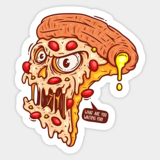 Pizza Monster Horror Sticker